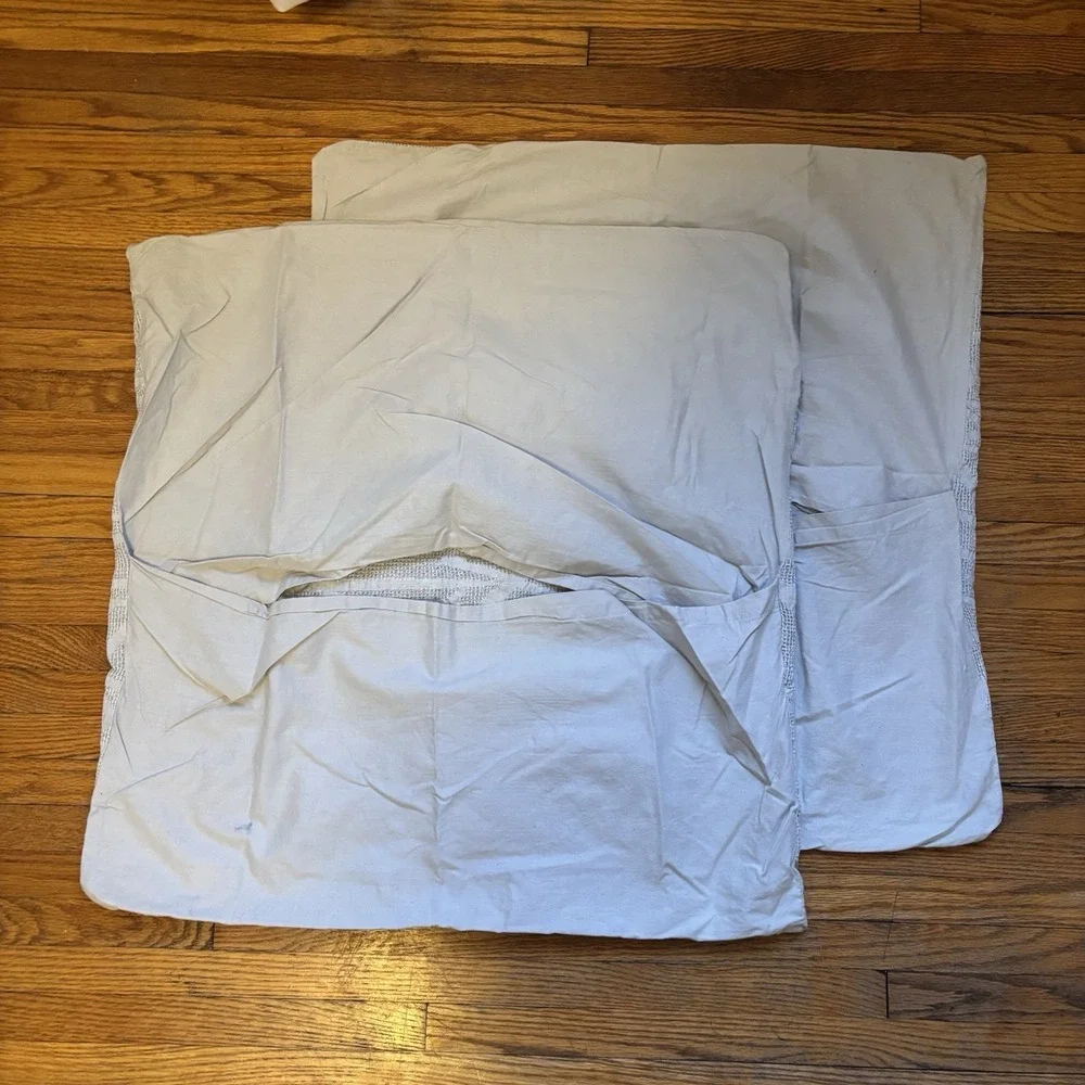West Elm Euro Pillow Cover Set of 2‎ Gray Geometric 100% Organic Cotton 26x26